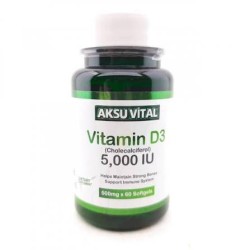 Витамин D3 в капсулах  Аks Vitamin D3 5000 IU/500mg. 60 softgel